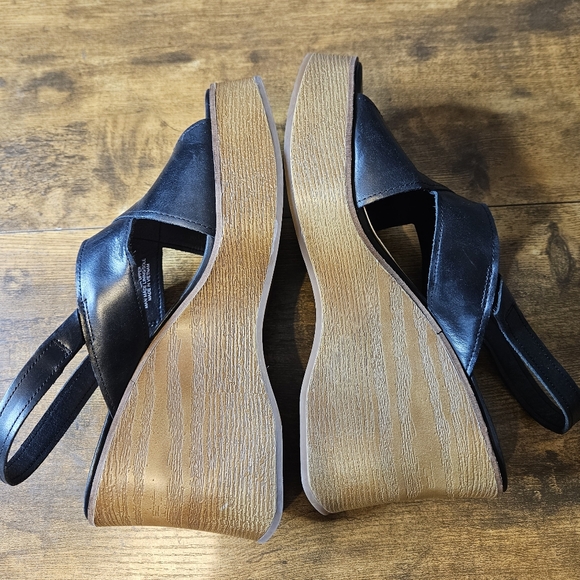 Lucky Brand Delaynee Platform Wedge Slingback Sandal Black US 9.5 M EU 41 NEW - Picture 2 of 9